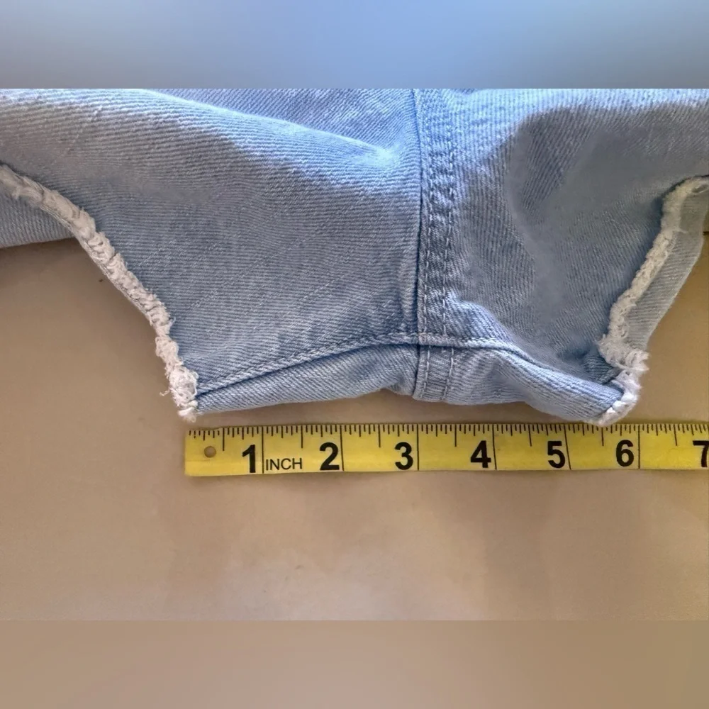 Mossimo boyfriend midi cut off denim shorts zippers pockets travel beach 16/33